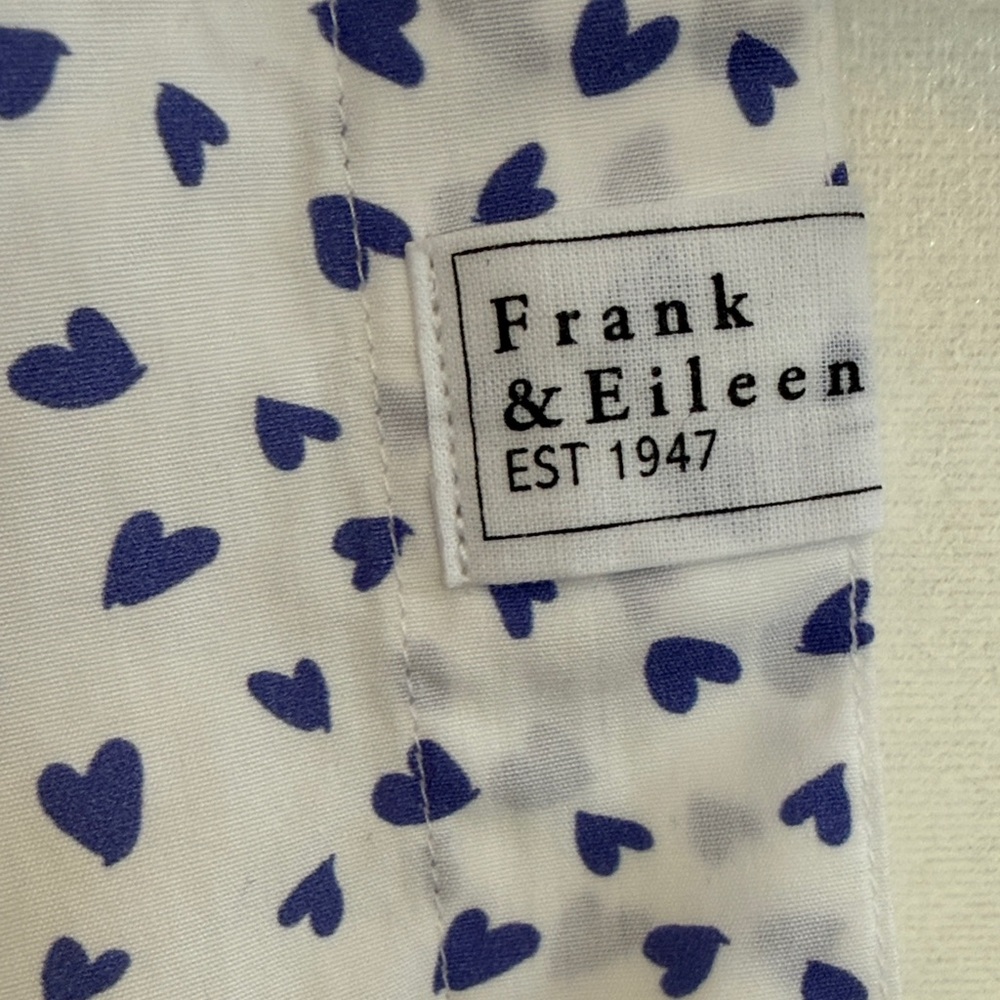 Frank & Eileen White Button Down with Blue heart … - image 5